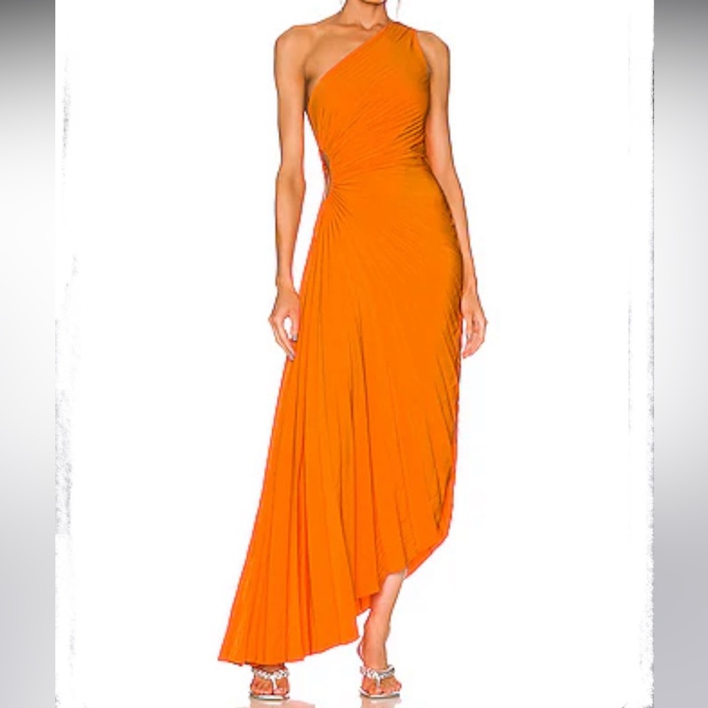 A.L.C. Delfina Side Cut Out Pleated Midi Dress Size 0 NWT